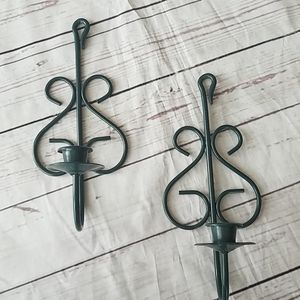 Green candle holder metal sconces wall decor set…